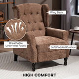 Linen Fabric Recliner Chair 76cm Wide With Footrest - Velmora