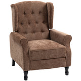 Linen Fabric Recliner Chair 76cm Wide With Footrest - Velmora