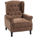 Linen Fabric Recliner Chair 76cm Wide With Footrest - Velmora