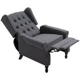 Linen Fabric Recliner Chair 76cm Wide With Footrest - Velmora