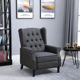 Linen Fabric Recliner Chair 76cm Wide With Footrest - Velmora