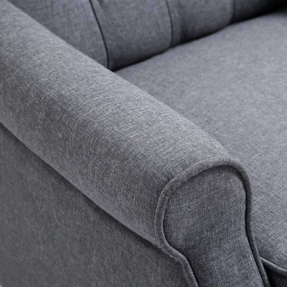 Linen Fabric Recliner Chair 76cm Wide With Footrest - Velmora