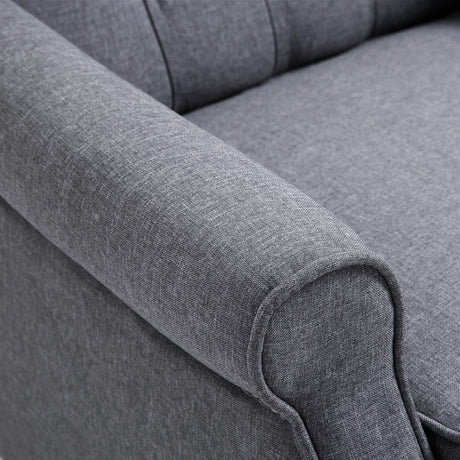 Linen Fabric Recliner Chair 76cm Wide With Footrest - Velmora