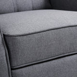 Linen Fabric Recliner Chair 76cm Wide With Footrest - Velmora