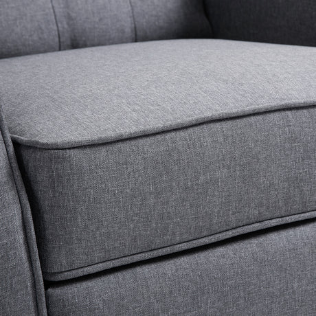 Linen Fabric Recliner Chair 76cm Wide With Footrest - Velmora