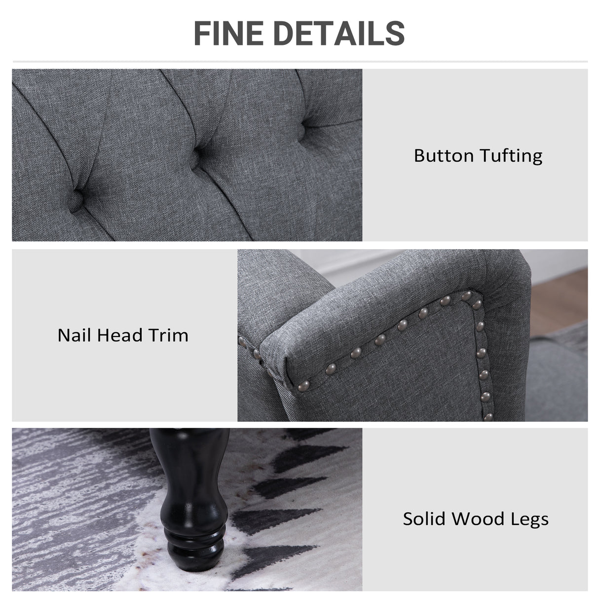 Linen Fabric Recliner Chair 76cm Wide With Footrest - Velmora