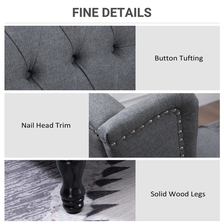 Linen Fabric Recliner Chair 76cm Wide With Footrest - Velmora