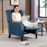 Linen Fabric Recliner Chair 76cm Wide With Footrest - Velmora