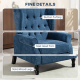 Linen Fabric Recliner Chair 76cm Wide With Footrest - Velmora