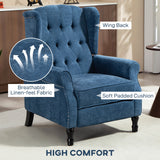 Linen Fabric Recliner Chair 76cm Wide With Footrest - Velmora