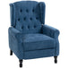 Linen Fabric Recliner Chair 76cm Wide With Footrest - Velmora