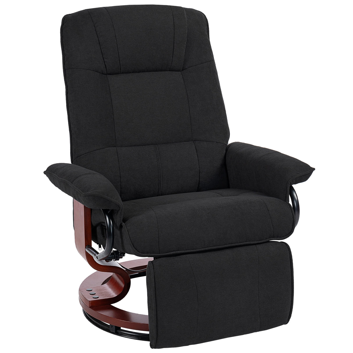 Linen Fabric Recliner Chair 78cm Wide With Footrest - Velmora