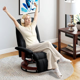 Linen Fabric Recliner Chair 78cm Wide With Footrest - Velmora