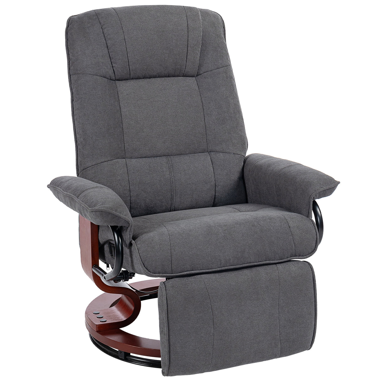 Linen Fabric Recliner Chair 78cm Wide With Footrest - Velmora