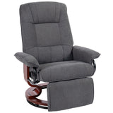 Linen Fabric Recliner Chair 78cm Wide With Footrest - Velmora