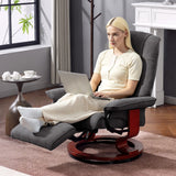 Linen Fabric Recliner Chair 78cm Wide With Footrest - Velmora