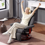 Linen Fabric Recliner Chair 78cm Wide With Footrest - Velmora