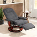 Linen Fabric Recliner Chair 78cm Wide With Footrest - Velmora