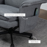 Linen Fabric Recliner Chair 78cm Wide With Footstool - Velmora