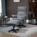Linen Fabric Recliner Chair 78cm Wide With Footstool - Velmora