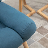 Linen Fabric Recliner Chair 78cm Wide With Footstool And Adjustable Backrest - Velmora