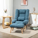 Linen Fabric Recliner Chair 78cm Wide With Footstool And Adjustable Backrest - Velmora