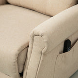 Linen Fabric Recliner Chair 85cm Wide With Footrest - Velmora