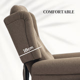 Linen Fabric Recliner Chair 85cm Wide With Footrest - Velmora