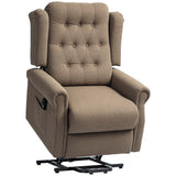 Linen Fabric Recliner Chair 85cm Wide With Footrest - Velmora