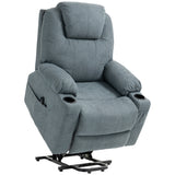 Linen Fabric Recliner Chair 90cm Wide With Footrest - Velmora