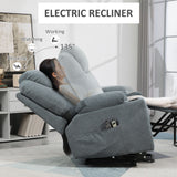 Linen Fabric Recliner Chair 90cm Wide With Footrest - Velmora