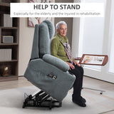 Linen Fabric Recliner Chair 90cm Wide With Footrest - Velmora