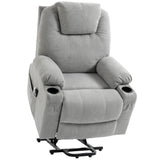 Linen Fabric Recliner Chair 90cm Wide With Footrest - Velmora