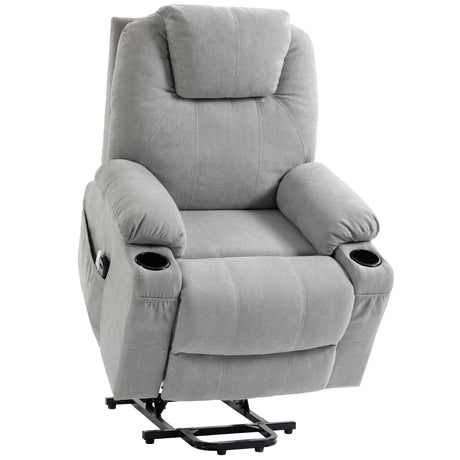 Linen Fabric Recliner Chair 90cm Wide With Footrest - Velmora