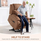 Linen Fabric Recliner Chair 91cm Wide With Footrest - Velmora