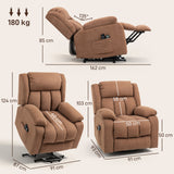 Linen Fabric Recliner Chair 91cm Wide With Footrest - Velmora