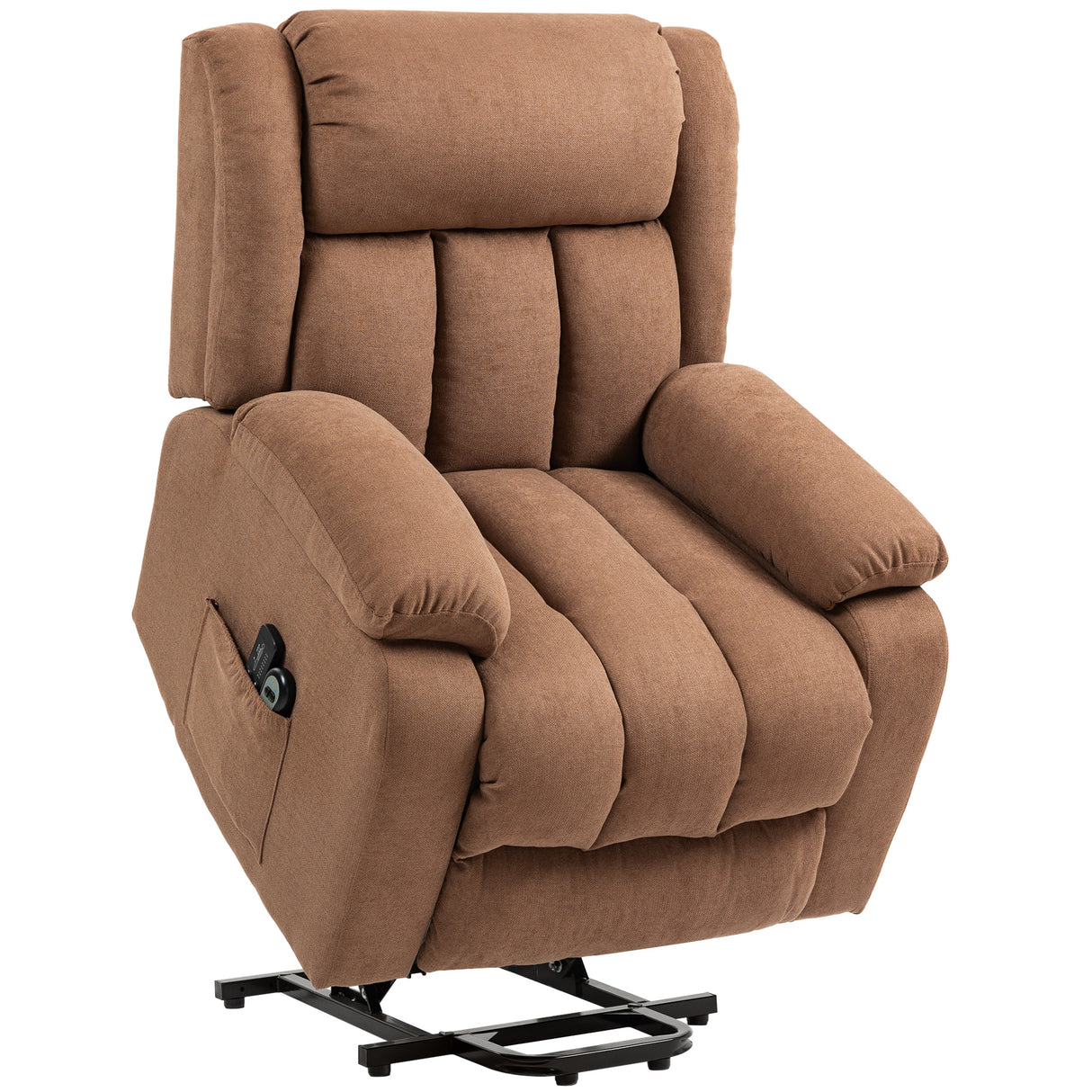 Linen Fabric Recliner Chair 91cm Wide With Footrest - Velmora