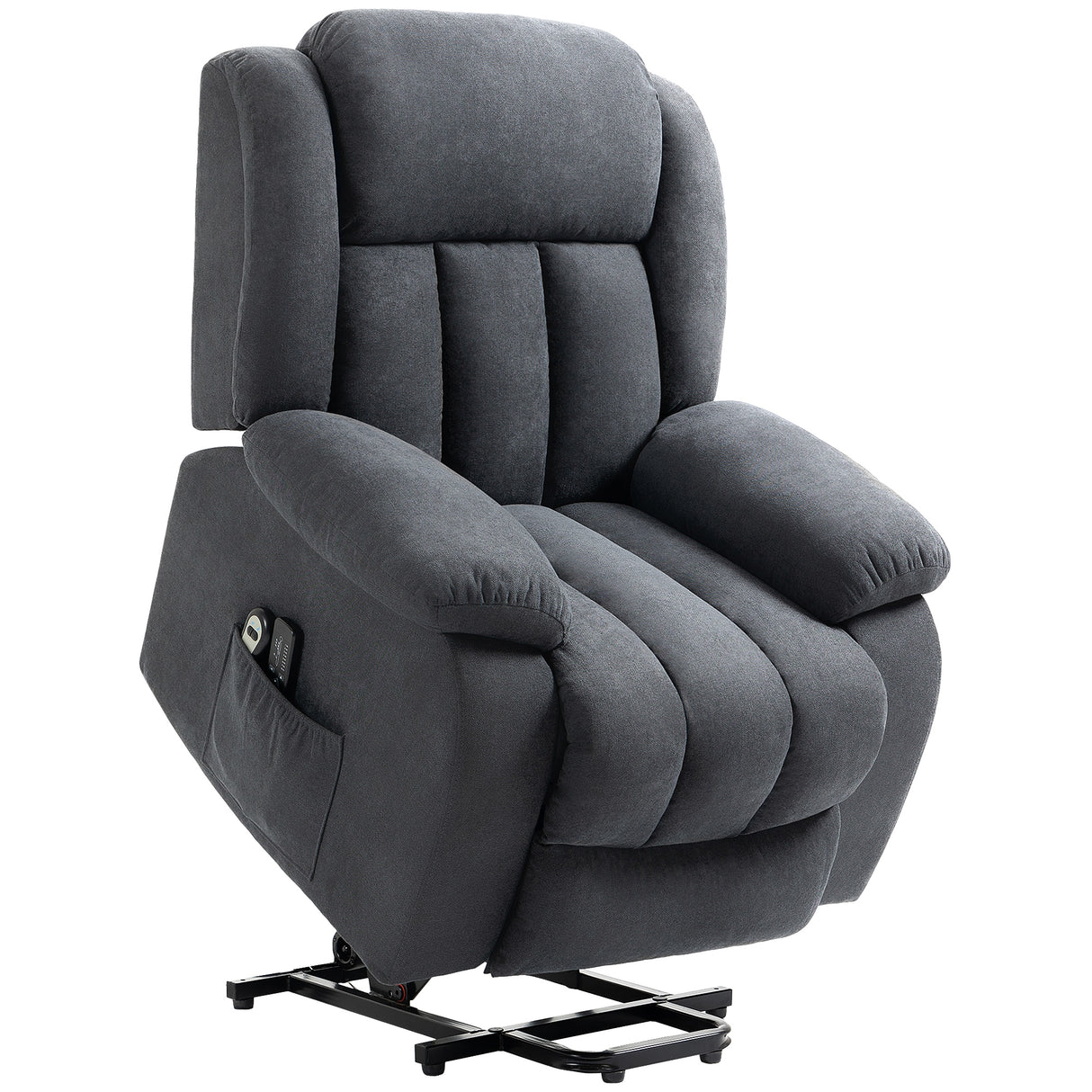 Linen Fabric Recliner Chair 91cm Wide With Footrest - Velmora