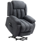 Linen Fabric Recliner Chair 91cm Wide With Footrest - Velmora