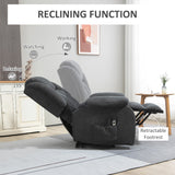 Linen Fabric Recliner Chair 91cm Wide With Footrest - Velmora