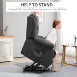 Linen Fabric Recliner Chair 91cm Wide With Footrest - Velmora