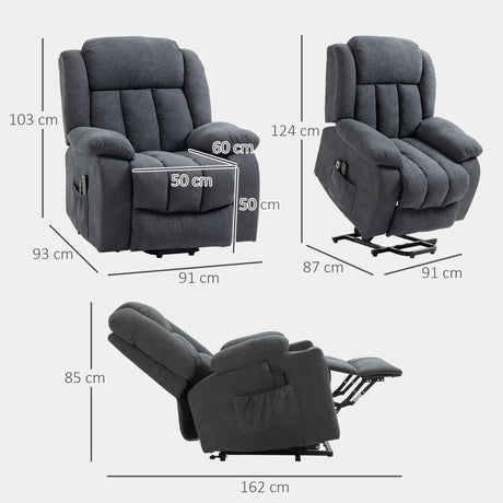Linen Fabric Recliner Chair 91cm Wide With Footrest - Velmora
