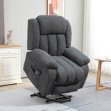 Linen Fabric Recliner Chair 91cm Wide With Footrest - Velmora
