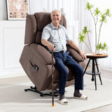 Linen Fabric Recliner Chair 91cm Wide With Footrest - Velmora