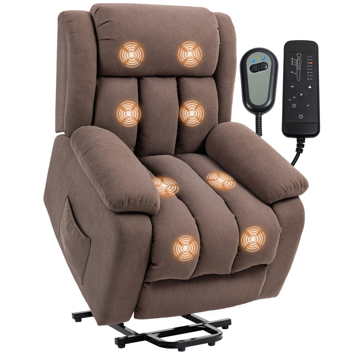 Linen Fabric Recliner Chair 91cm Wide With Footrest - Velmora