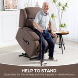 Linen Fabric Recliner Chair 91cm Wide With Footrest - Velmora