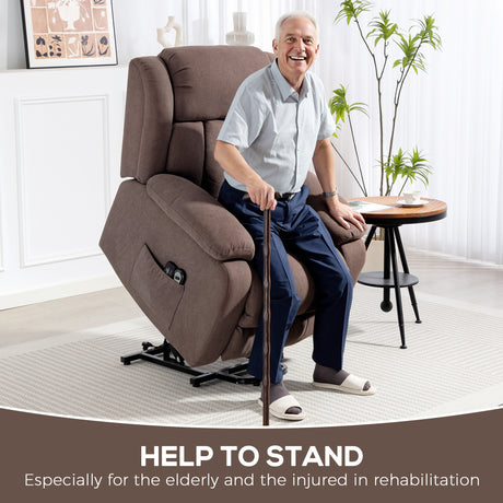 Linen Fabric Recliner Chair 91cm Wide With Footrest - Velmora