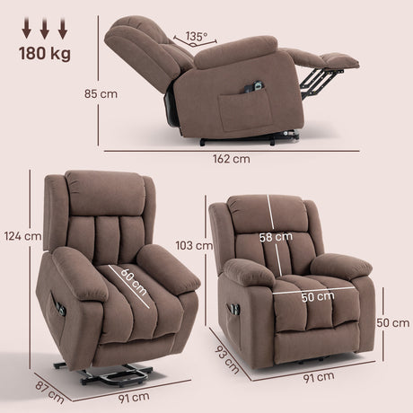 Linen Fabric Recliner Chair 91cm Wide With Footrest - Velmora
