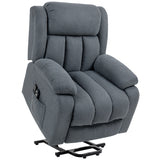 Linen Fabric Recliner Chair 91cm Wide With Footrest - Velmora