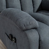 Linen Fabric Recliner Chair 91cm Wide With Footrest - Velmora